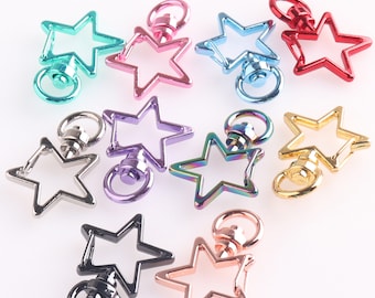 star shape swivel clasp Lobster Swivel Clasps Clips Bag Key Ring Hook Findings Keychain rainbow