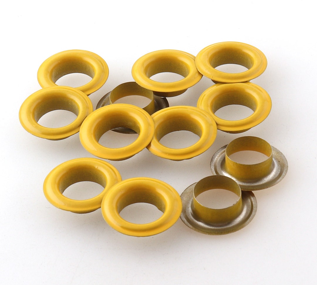Yellow Big Eyelets Grommets With Washers Metal Grommets Rivets Etsy