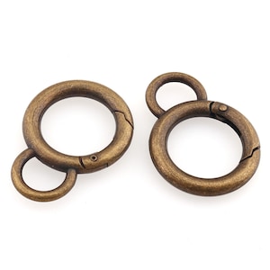 10pcs Spring gate rings clasps O-Ring Buckles Carabiner Purses Handbags Round Push Trigger Snap Hooks Carabiner For bag clothes