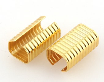 20pcs Ribbon Clamp, Clasp, Metal Finding, Jewelry Finding,Metal Ribbon Clamp, Bead Caps Tassel Toppers 20*12mm