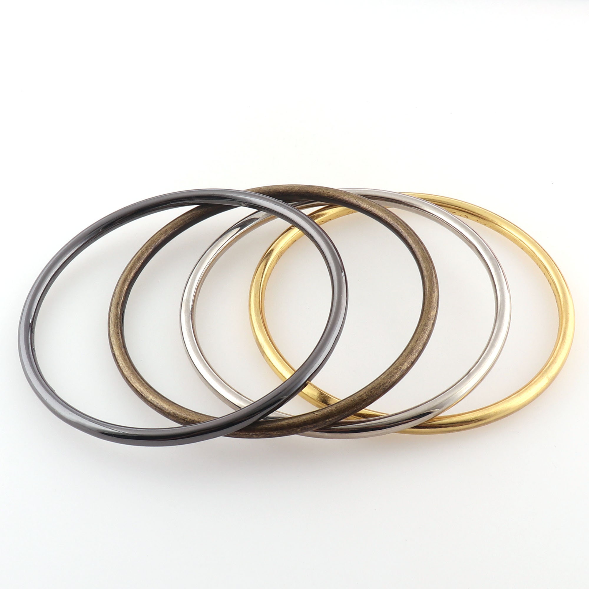 Metal O-rings Welded Metal Loops Round Formed Rings Gold Silver