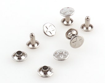 Metal Button Round Rapid,rivet studs for purse bags Handbags Shoes Belts leather craft diyFor shoes, backpacks, coats, hats, clothing