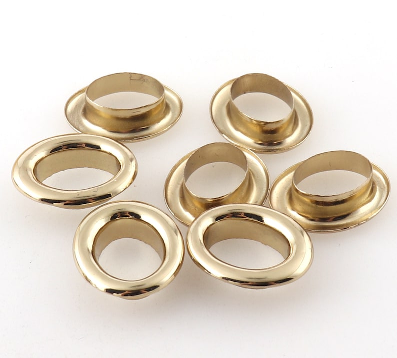 Gold Grommets Eyelets With Washers Oval Shaped Eyelets Etsy
