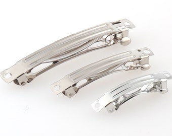 Genuine French barrette,blank french clips,metal barrette,french clips,hair findings,silver french barrettes,big barrett move size