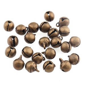Brass Metal Jingle Bells Loose Beads 8mm Christmas Small Jingle Bell Charms Decoration Gift DIY Bracelet Jewelry making