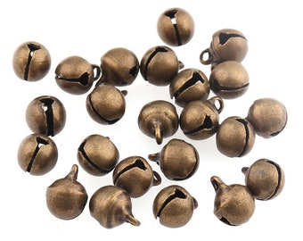 Brass Metal Jingle Bells Loose Beads 8mm Christmas Small Jingle Bell Charms Decoration Gift DIY Bracelet Jewelry making