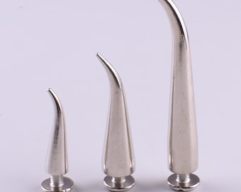 TRIXES 200 x 7 mm zilverkleurige piramidevormige nagels voor lederwaren, nikkel, voor punkriem, Zilver, Geen steen