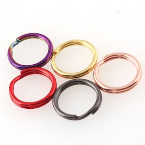 100pcs Mix colors Key Rings Split Key Rings For 10mm Metal Key Chain Rings in gold,silver,rose gold,black,Split Rings,colorful key ring