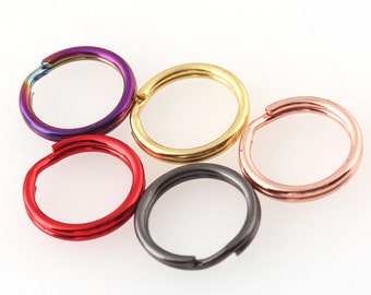 Portachiavi con colori misti da 100 pezzi Portachiavi divisi per portachiavi in metallo da 10 mm in oro, argento, oro rosa, nero, anelli divisi, portachiavi colorato