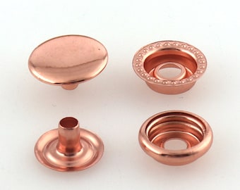 Metal Press Studs Sewing Button Snap Fasteners Rose gold Sewing Leather Craft Bags Garment Handmade DIY Accessories