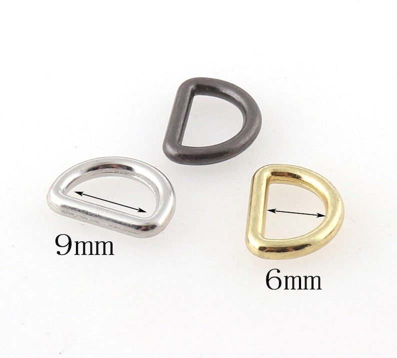 Small Black,Gold,Silver D Ring Buckle Purse Strap Metal Black D Shape Rings Handbags Bag Making Supplies