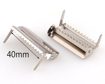 Adjusters slide / Adjustable Suspender Slides Sew On Ratchet -high quality Nickel Plated buckle slide with teeth 40mm wide