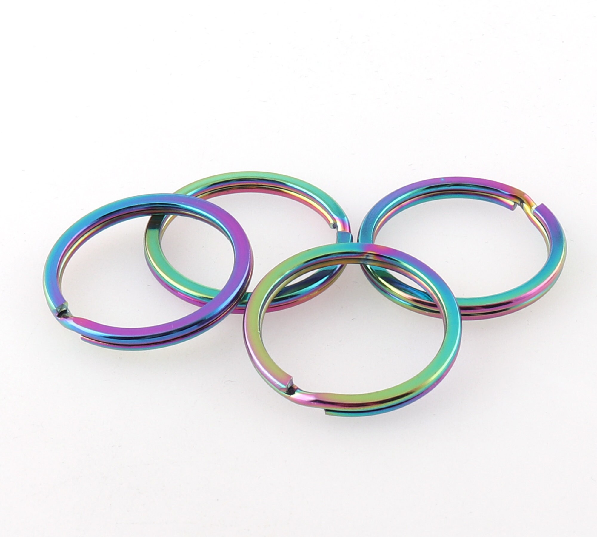 Key Rings Rainbow Plated Metal Chains Keychain Durable Key Rings Making DIY Accessories Inner1"Handmade DIY