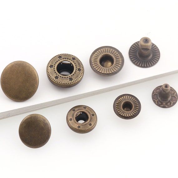Metal Leather Snap Buttons 12mm Spring Snap Fasteners Kit Press