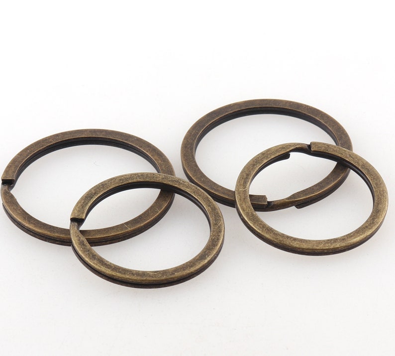 Split Key Ring Bronze Metal Keychain Key Holder Wire Circle Etsy