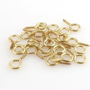 100PCS Screws for pendants screw eye bails  gold color eye bails  Eye screw for bead making supplies Connecto