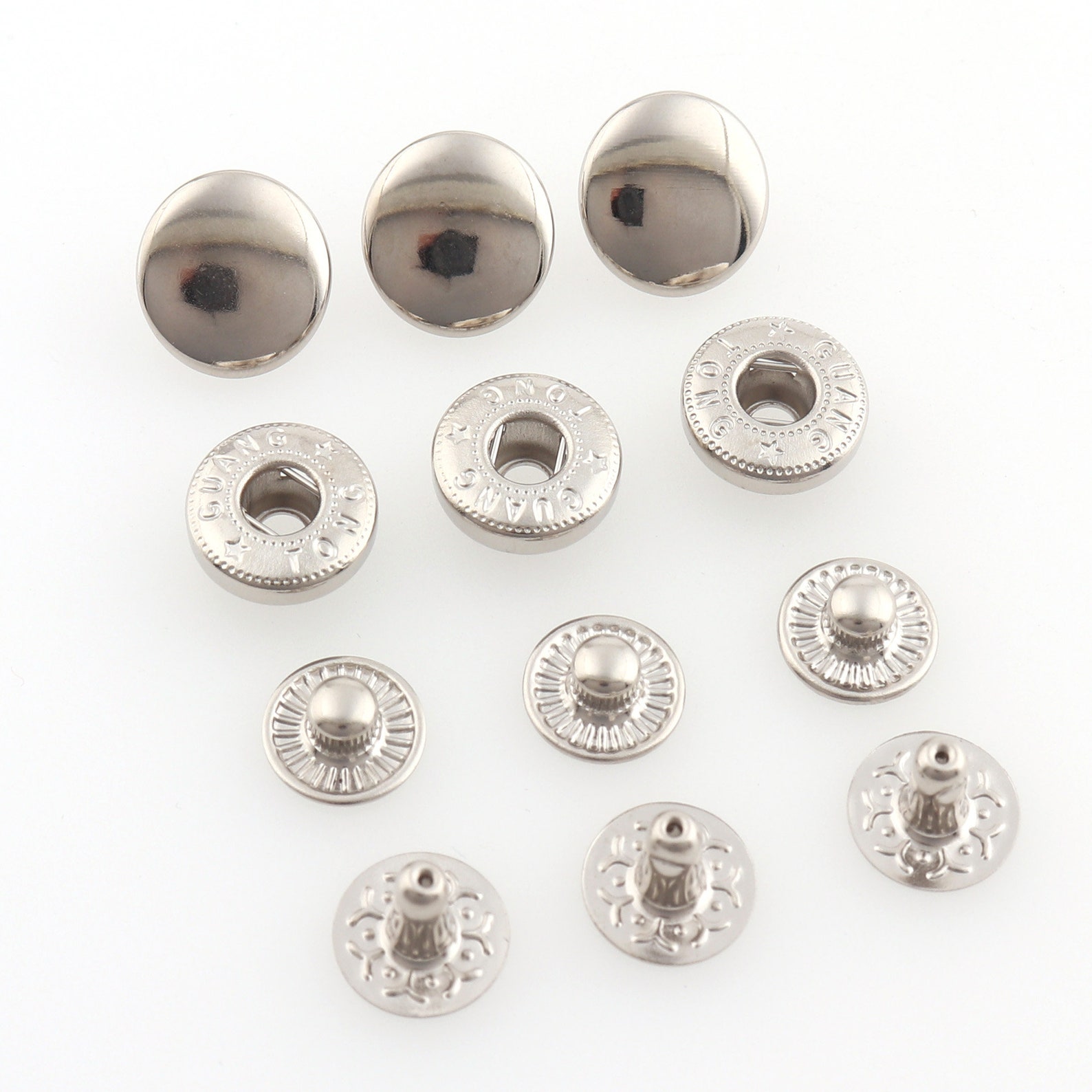 Round Metal S Spring Snap Rivet Button Fastener Closure Press Stud ...