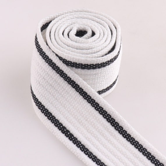 Black White Stripe Cotton Webbing 1.5 Inch Heavy Duty Bag Handles, Bag  Strap for Tote Bag Upholstery Webbing 