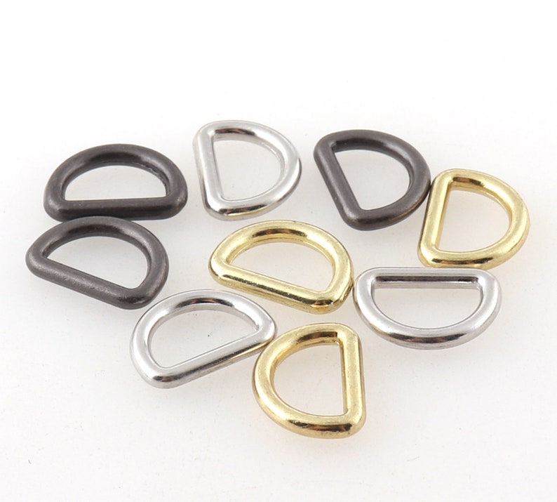 Small Black,Gold,Silver D Ring Buckle Purse Strap Metal Black D Shape Rings Handbags Bag Making Supplies