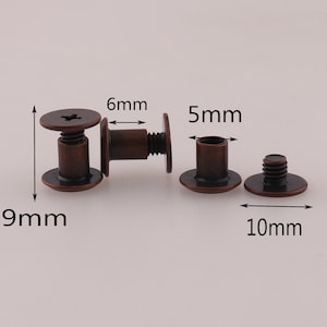 Screws and Post Solid Binding Leather Purse Craft Fasteners ScrewBelt flat head screw Rivet Screw Flat Cap Screw  Posts Stud