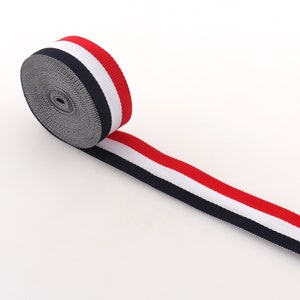 25mm vermelho branco azul escuro listrado tecido de poliéster algodão cinto fita de lona para saco pet colar mochila roupas decorações