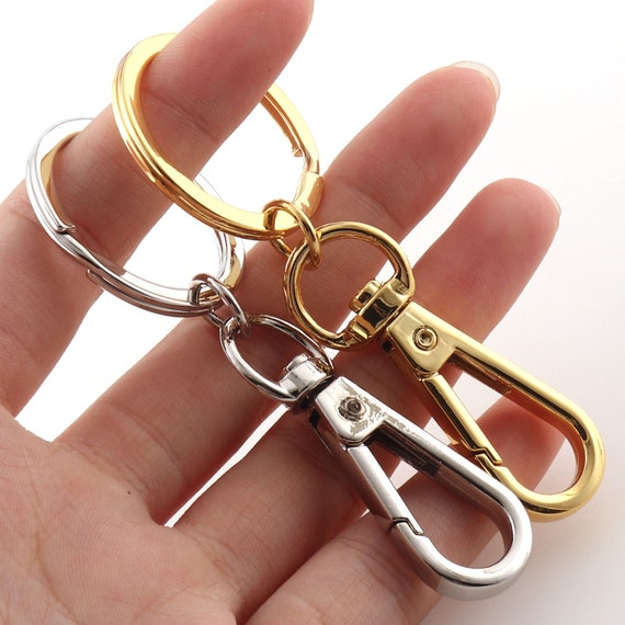 Keychain With Clip Gold Key Chain Supplies Swivel Clasp Snap Clip Hook  Split Rings Swivel Clasp With Key Ring 6pcs -  Finland