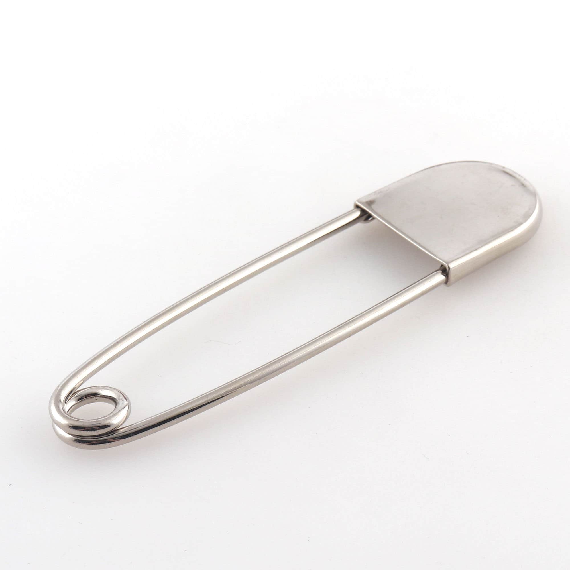 Silver Safety Pins 85mm Coiless Safety Pins for Bead Craft Shawl