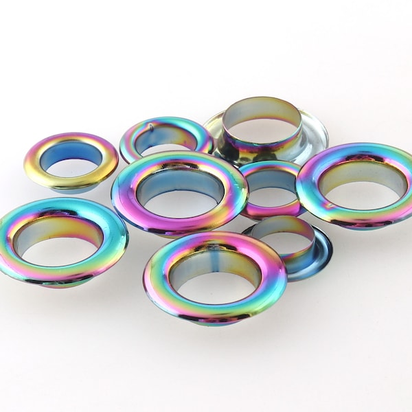 Rainbow color Eyelet Grommets with Washer  Metal Grommets Eyelets garment accessories