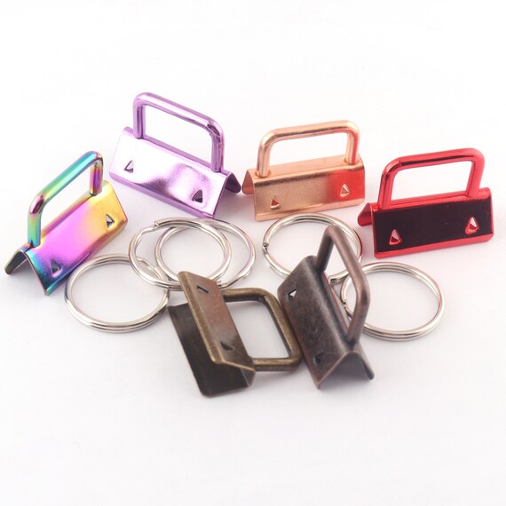 10 Key Fob Hardware With Key Rings Sets 1.25 Inch 32 Mm 