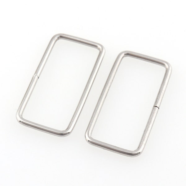 12pcs 1.25inch Metal Square Buckles Silver Rectangle Rings 32mm Ribbon Slider Belt buckle Bra Hook Package Backpack Accessories