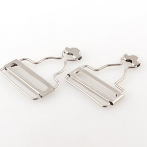 Metal Dungaree Buckles with Rectangle Slider Fasteners for Braces, Hand Bags, Jackets, Kids Overalls, DIY Clothing, Silver1&quot;1/2