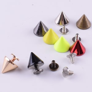 Großhandel Kegel Nieten Schraube Punk Ohrstecker Leder Handwerk Bullet Spikes Nieten 12 mm | Bastelbedarf DIY