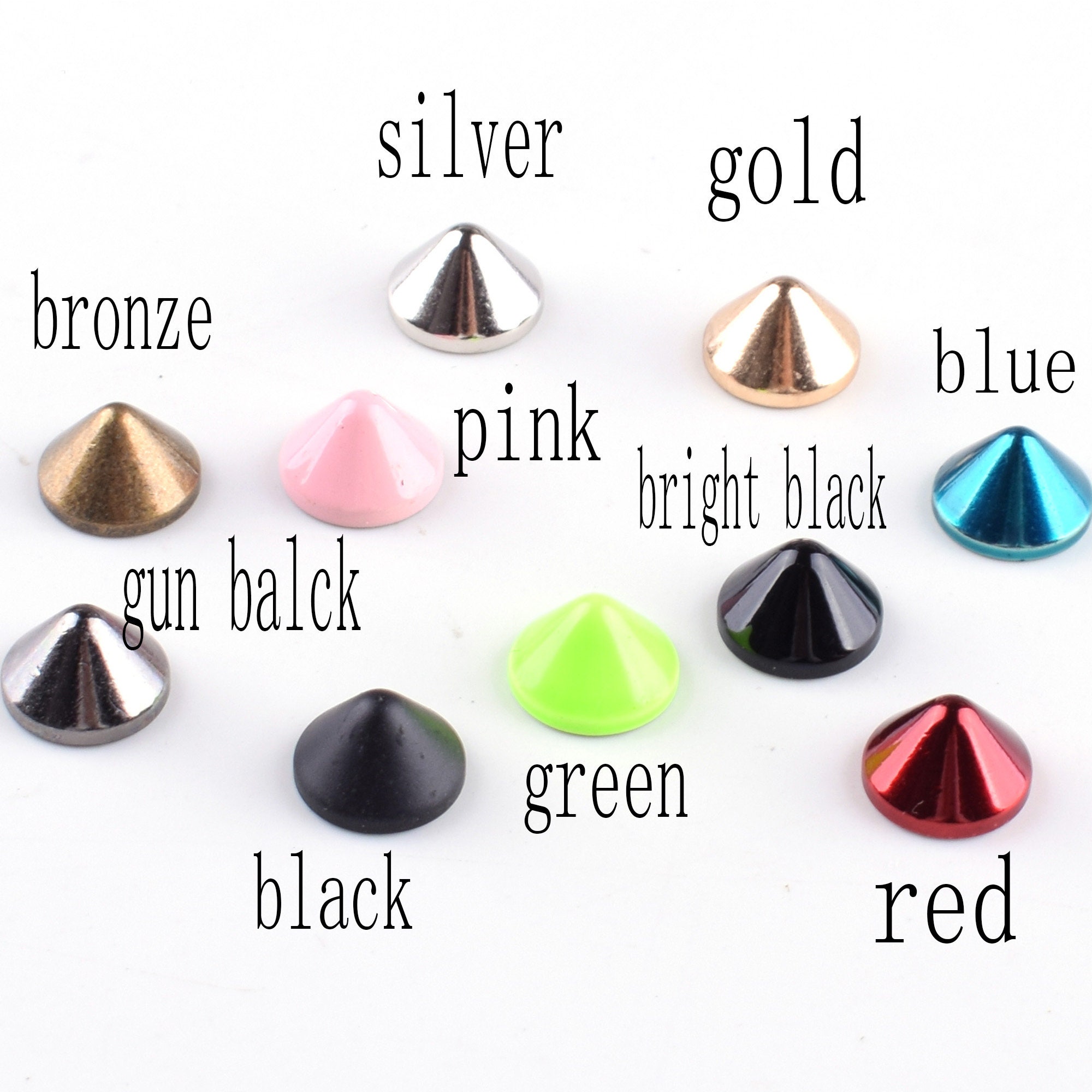 BQLZR Metallnieten Set 50 Stück - Pink Kegel Spikes Für Lederwaren DIY