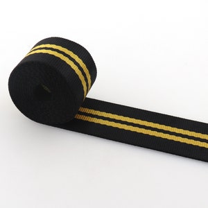 38 mm (1,5'') Zwart Geel Singels Nylon Streep Singels voor Tassen Riem Riem Lint Decoratie Band Singels Tape Naaien accessoire