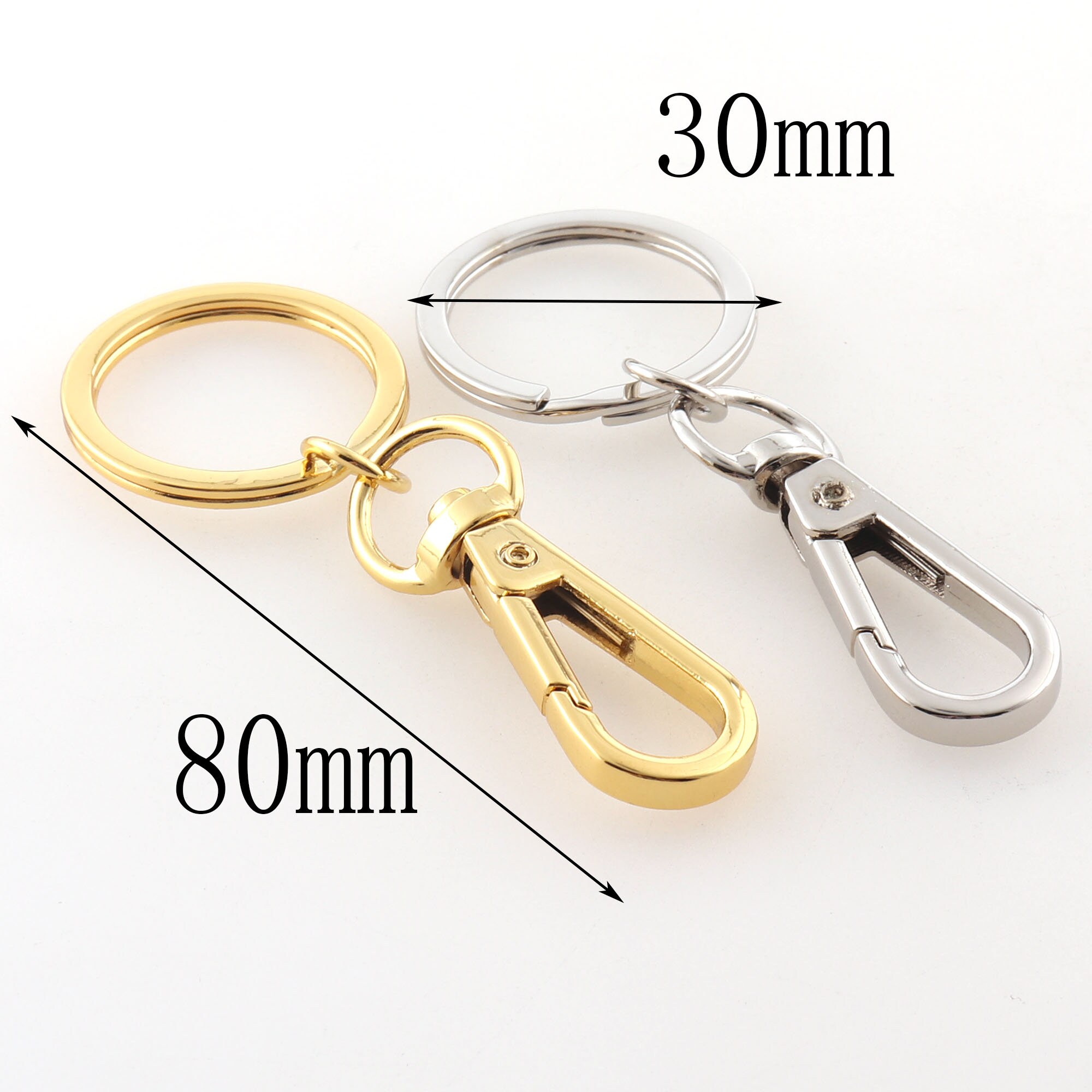 Keychain With Clip Gold/silver Key Chain Supplies Swivel Clasp Snap