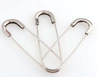 große Sicherheitsnadeln Metall Brosche Kilt Pins Schal Pins Silber Farbe Dekoration Zubehör für Ohrring 10pcs