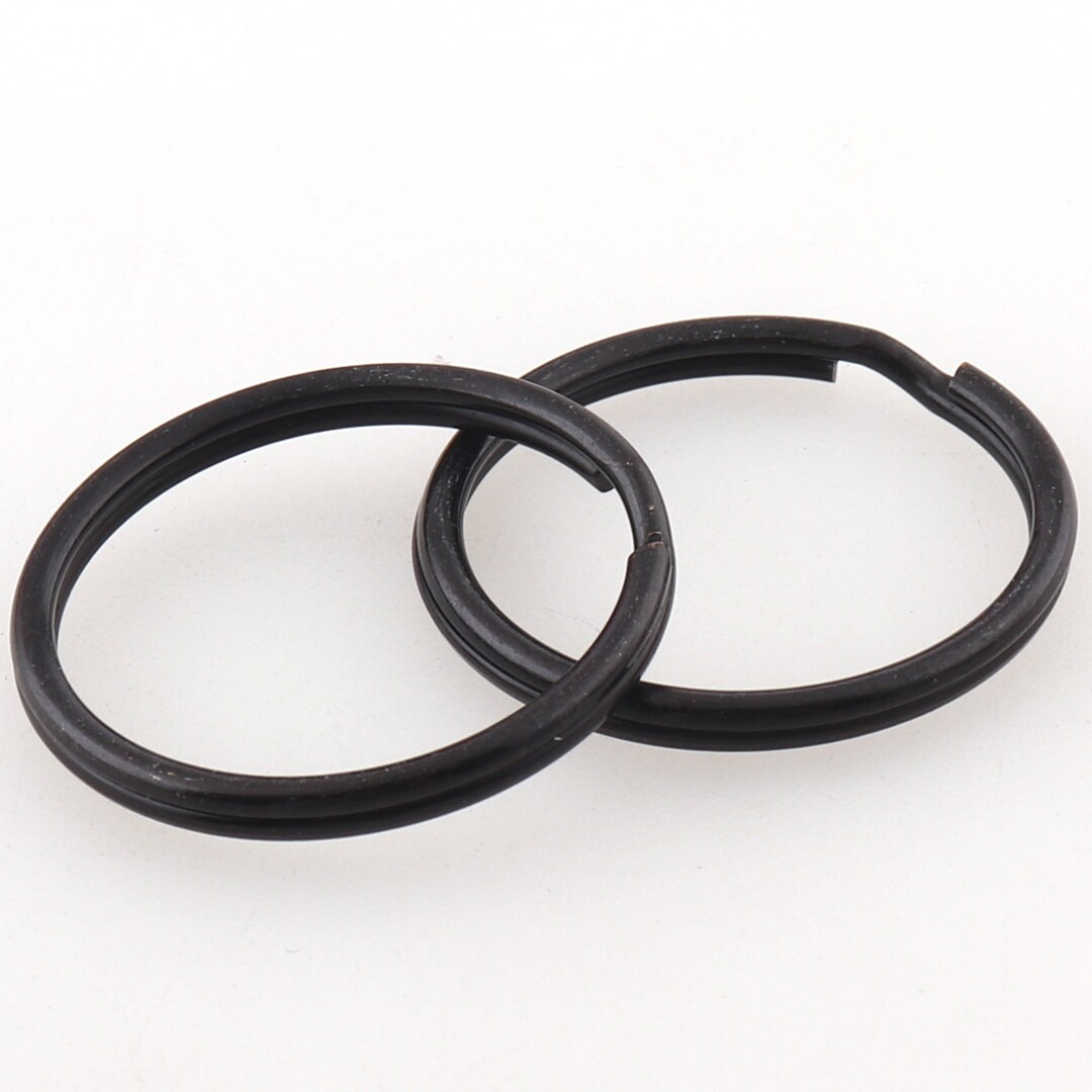 Round Black Split Ring, Black Circle Key Ring, 30MM Key Ring, Black