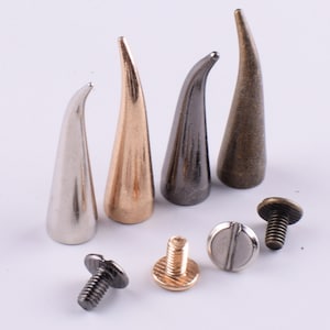 10 Sätze 36mm Gold Punk Rock DIY Kegel Kugel Metall Spikes Ohrstecker Schraube zurück für Leder Handwerk Schuhe Tasche Gürtel Lederhandwerk Zubehör
