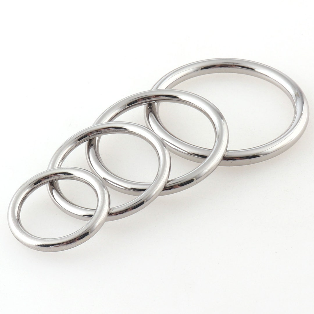 Steel Loop Rings Silver Metal O Rings Welded Metal Loops Silver Round Strap Ring Buckle ...