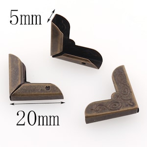 Metal Corner protector scrapbook 20 * 20 * 5mm bronce antiguo para libros álbum Carpetas Menús DIY Crafts Decoración