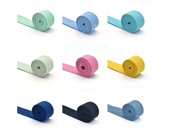 Colorful Cotton Ribbon Strap 25mm(inch) Canvas Cotton Webbing Knapsack Purse Strap Bags Crafts For Belt Bag Dog Collar Accessories
