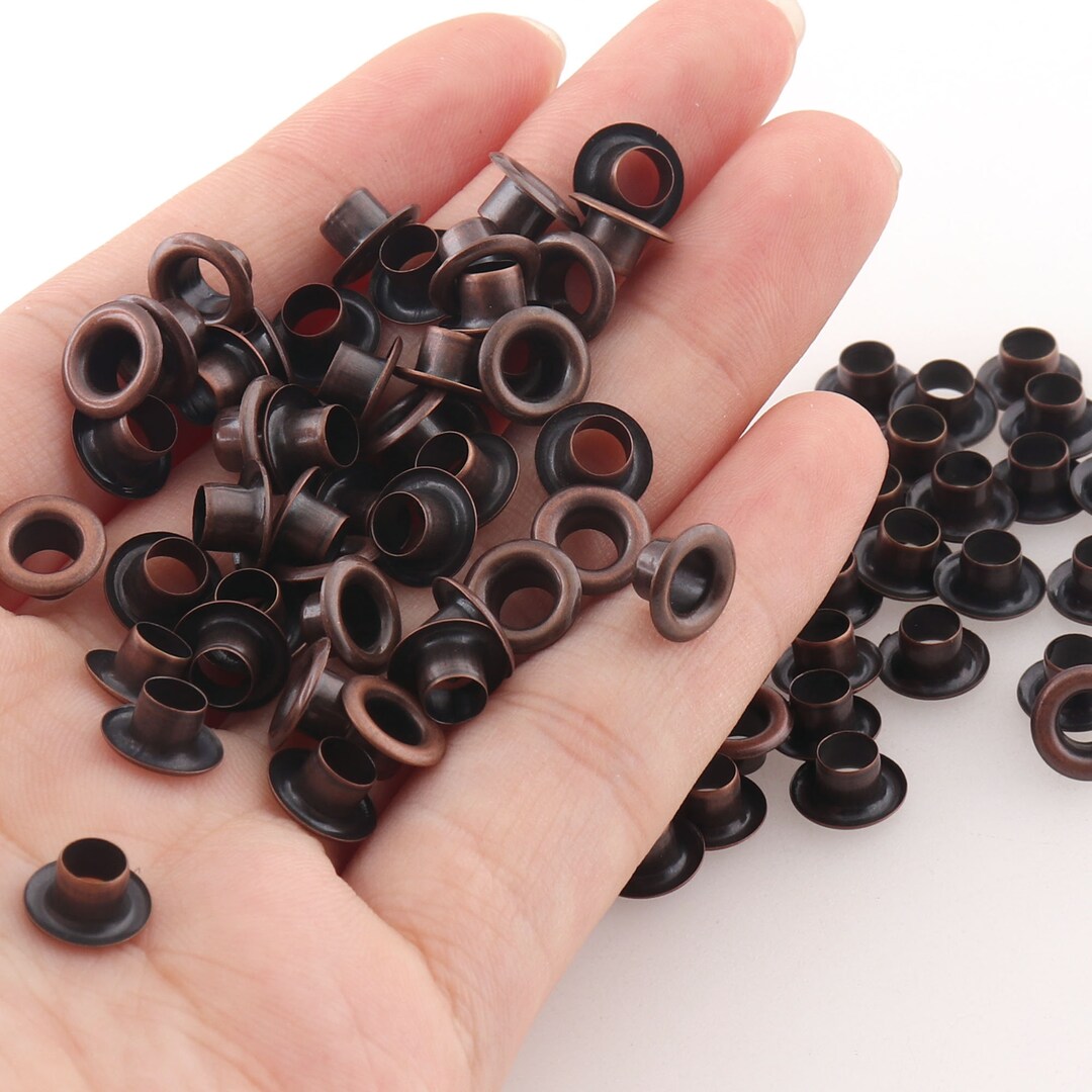 Recollections Eyelets 100pcs 4mm Antique Copper Eyelets Round Grommet Eyelets for Sewing Bead ...