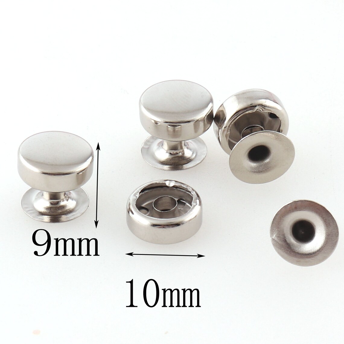 Double Cap Flat Head Tablet Rivets Studs With Bottom Round Cap Etsy