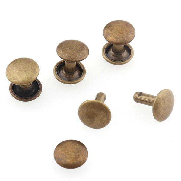 Double Cap Rivets 9mm Bronze For Bag Belt Shoes Garment and Metal Tool DIY Leather craft sewing Handmade Decorative accessories