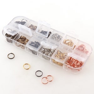 Mix colors Key Rings Split Key Rings For 10mm Metal Key Chain Rings in 1 set/lot Diy accessories Earrings,rose gold,black In a box