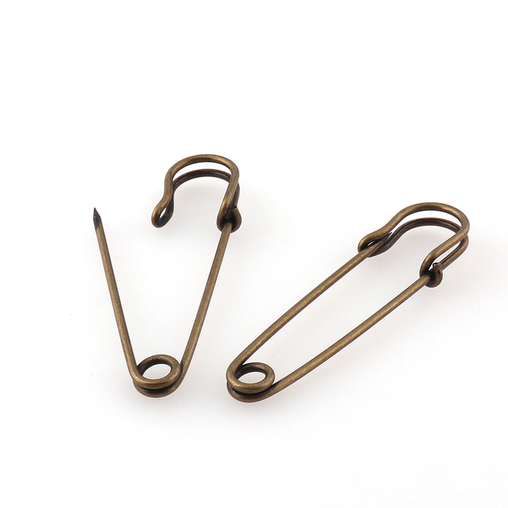 Rose Gold/silver Large Safety Pins,5527 Mm Brooch Pin Back Safety Pin Push  Pins,metal Brooch Pins Kilt Pins for Clothes 20 Pcs 