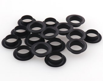 zwarte oogjes grommets met ringen Metal Grommets klinknagels metalen oogjes voor canvas kleding lederen ambachtelijke schoenen Portemonnee Accessoires 50sets