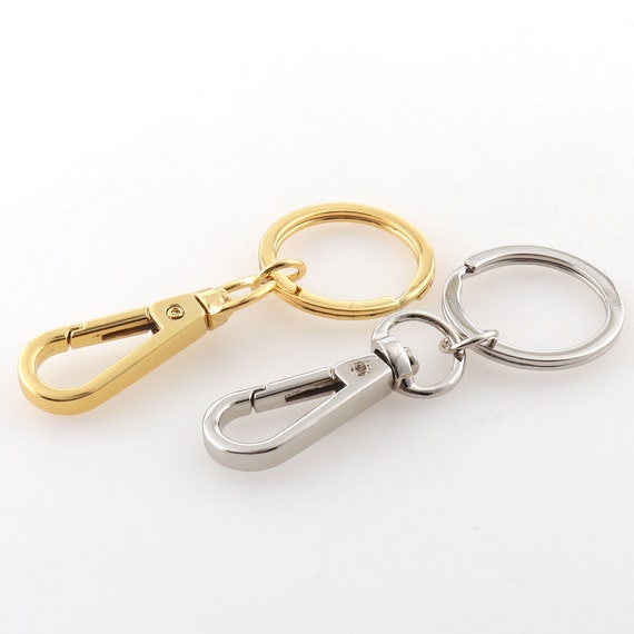 Keychain With Clip Gold/silver Key Chain Supplies Swivel Clasp Snap Clip  Hook Split Rings Swivel Clasp With Key Ring 6pcs 