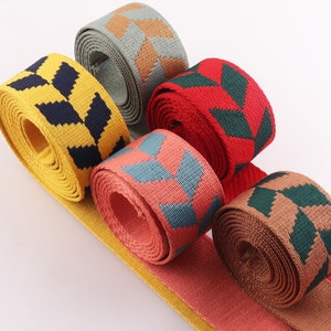 38mm webbing Grid stripe pattern Webbing Nylon Stripe Webbing for Bag Strap Belt Ribbon Decoration Band Webbing Tape Sewing Accessories 1.5&quot;
