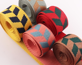 38mm webbing Grid stripe pattern Webbing Nylon Stripe Webbing for Bag Strap Belt Ribbon Decoration Band Webbing Tape Sewing Accessories 1.5"
